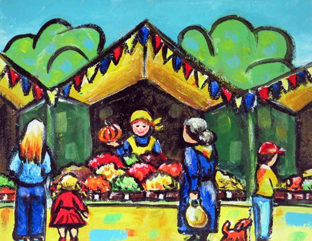 Картина "Айва", натюрморт. 30 см на 30 см. Акрил на картоне. Авторская живопись, оригинал.