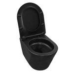 Унитаз подвесной Azario VELA 360х480х360 безободковый, система смыва "Торнадо", с быстросъемным сиденьем "Микролифт", черный матовый (AZ-2480MB)