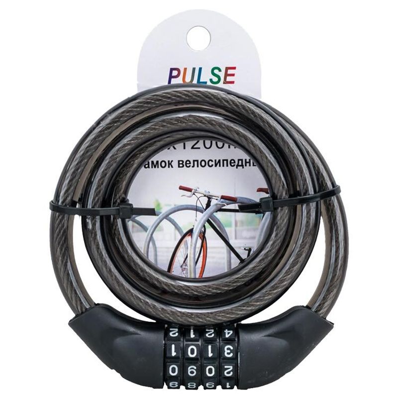 Велозамок Pulse 12*1200 мм. сменный код