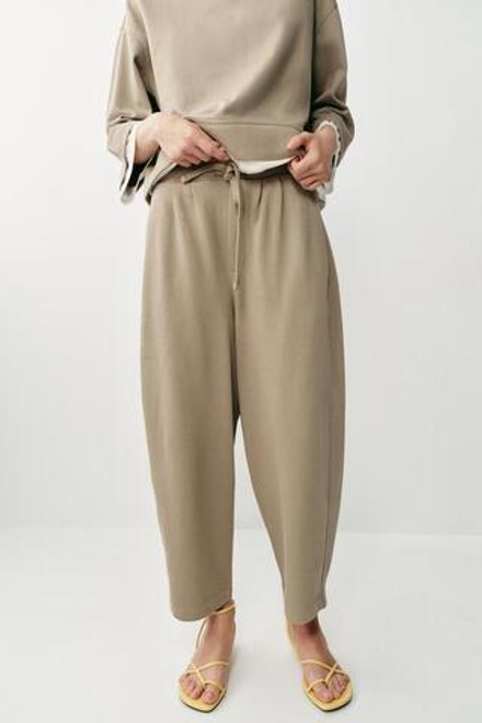 ZARA БРЮКИ BALLOON, МЯГКИЙ КАШТАНОВЫЙ