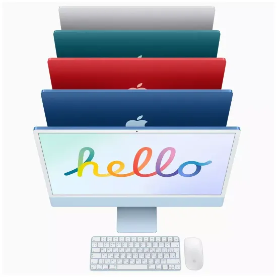 Моноблок Apple iMac 24" Retina 4,5K, M1 (8C CPU, 8C GPU), 8 ГБ, 512 ГБ SSD, синий