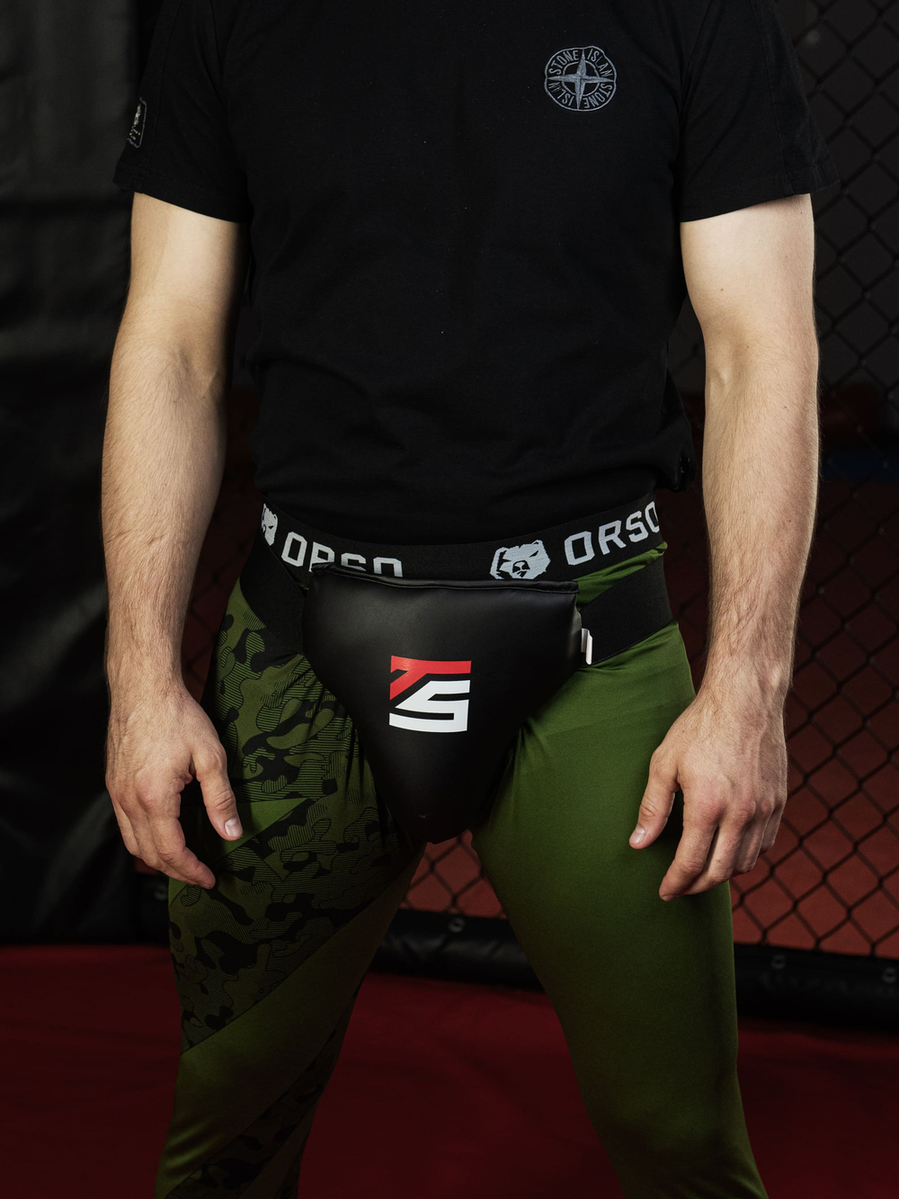 Защита паха мужская, бандаж черный Tomorrow Star с черной резинкой (уценка)