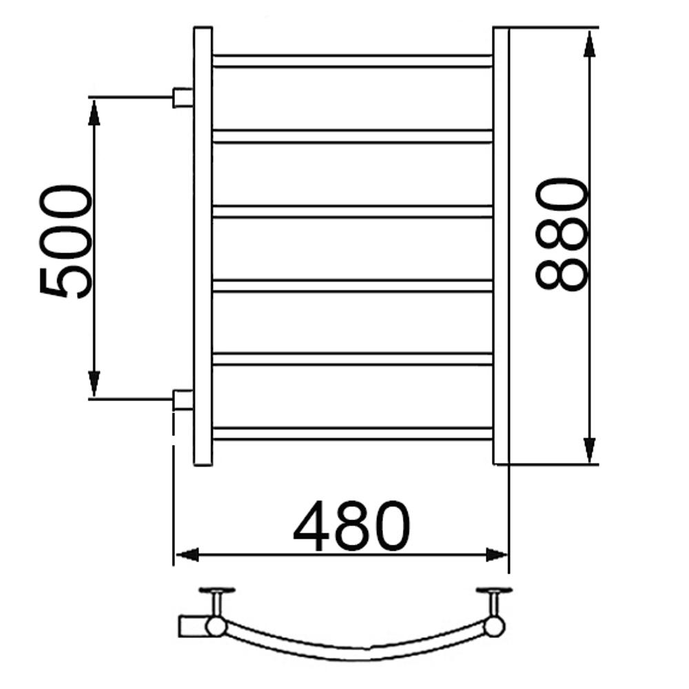Полотенцесушитель Ника ARC ЛД 80/40 бок. подкл. 50 см, шт