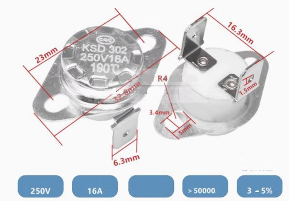 Термостат KSD 302 - 190C