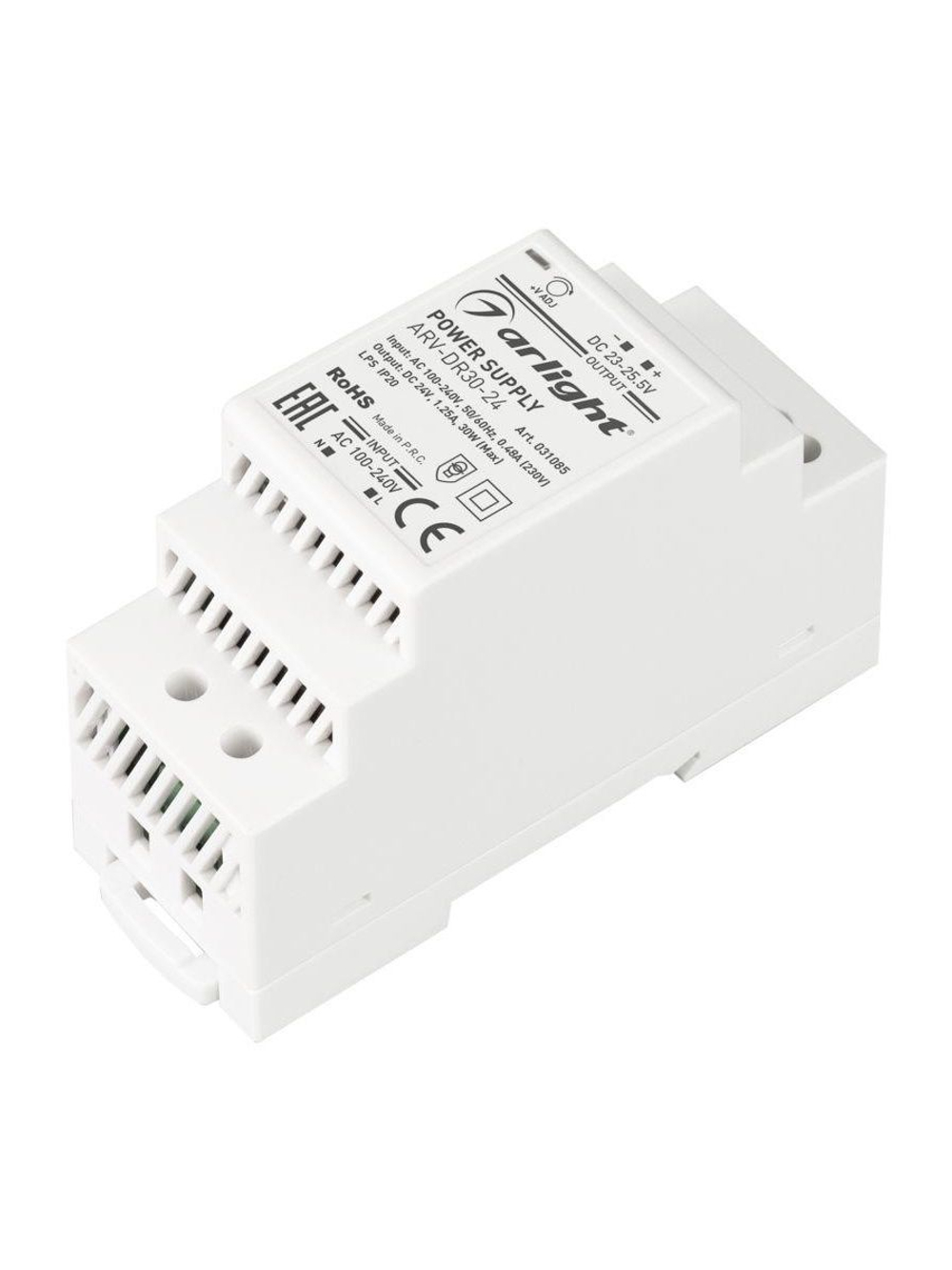 Блок питания ARV-DR30-24 24В 1.25А 30Вт IP20 DIN-рейка Arlight 031085
