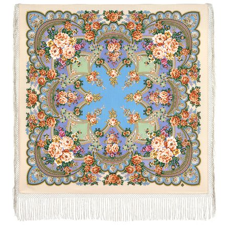 Павловопосадский платок Времена года. Весна 706-2