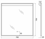 Зеркало BelBagno SPC 70 SPC-UNO-700-700-TCH с подсветкой с сенсорным выключателем