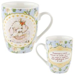 Кружка фарфоровая "Свинка-балерина" v=360мл. (3вида) (min12) (транспортная упаковка)