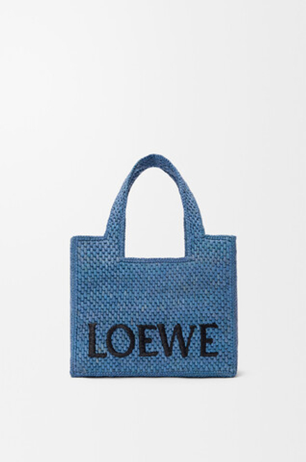 Loewe Мини-сумка Font из рафии, светло-голубой