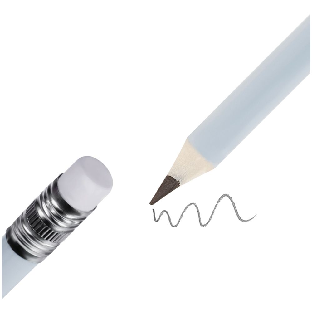 Карандаш чернографитный Meshu Dew, HB пластиковый с ластиком, трёхгранный корпус