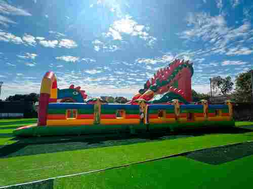Коммерческий надувной батут «Змей Горыныч» с механизированной головой 14*8*7 м