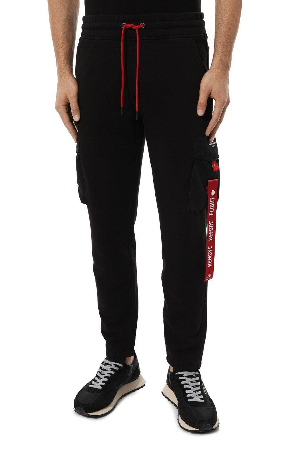 Брюки муж. AERONAUTICA 924 черный хлопок карго