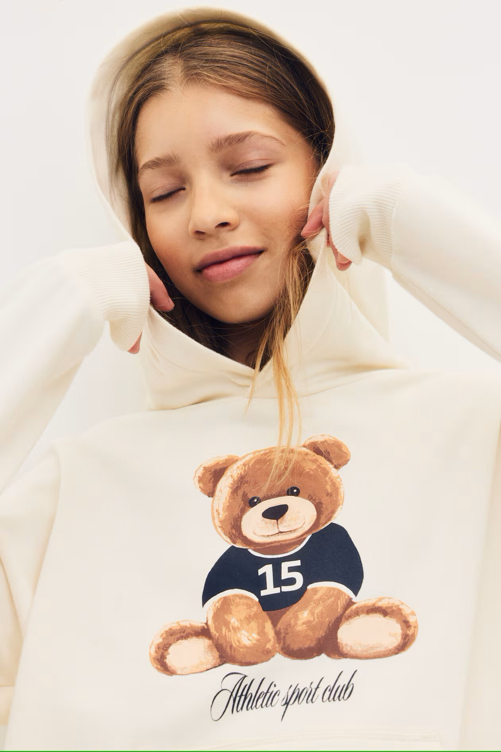 H&M Комплект из толстовки и шортов, кремовый