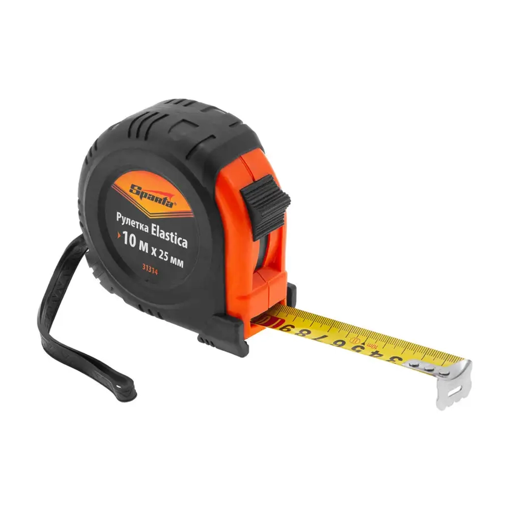 Рулетка Elastica, 10 м х 25 мм, обрезиненный корпус SPARTA 31314