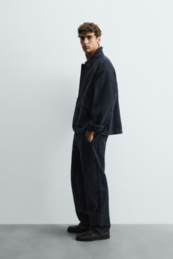 ZARA ДЖИНСОВАЯ КУРТКА С КАРМАНАМИ, МОРСКОЙ ТЕМНО-СИНИЙ