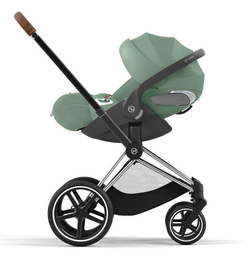 Коляска 3 в 1 Cybex Priam IV Chrome Brown complete и автокресло Cloud T i-Size Leaf Green Plus Leaf Green