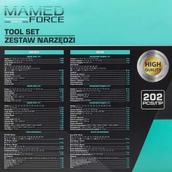 Набор инструментов 202пр. 1/4'', 3/8'', 1/2''(6гр.) MAMEDFORCE MF-42022-5