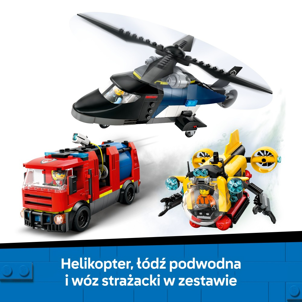 LEGO City - Набор с вертолетом, пожарной машиной и подводной лодкой 60462