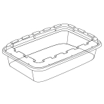 Контейнер одноразовый 830 мл 207x140x40 мм чёрный с крышкой PP 1/150