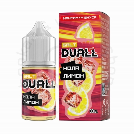 Безникотиновая жидкость для ЭСДН DUALL EXTRA ZERO с ароматом колы и лимона, 28мл, 0мг/см3 (M)