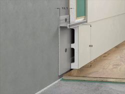 Скрытый плинтус усиленный Strong черный матовый, 3000x13,1x80 мм