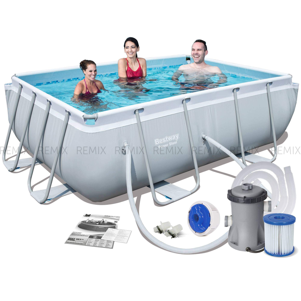 Бассейн Bestway №56629 размер 282 х 196 х 84 см, 3662л, фильтр-насос 1249 л/ч