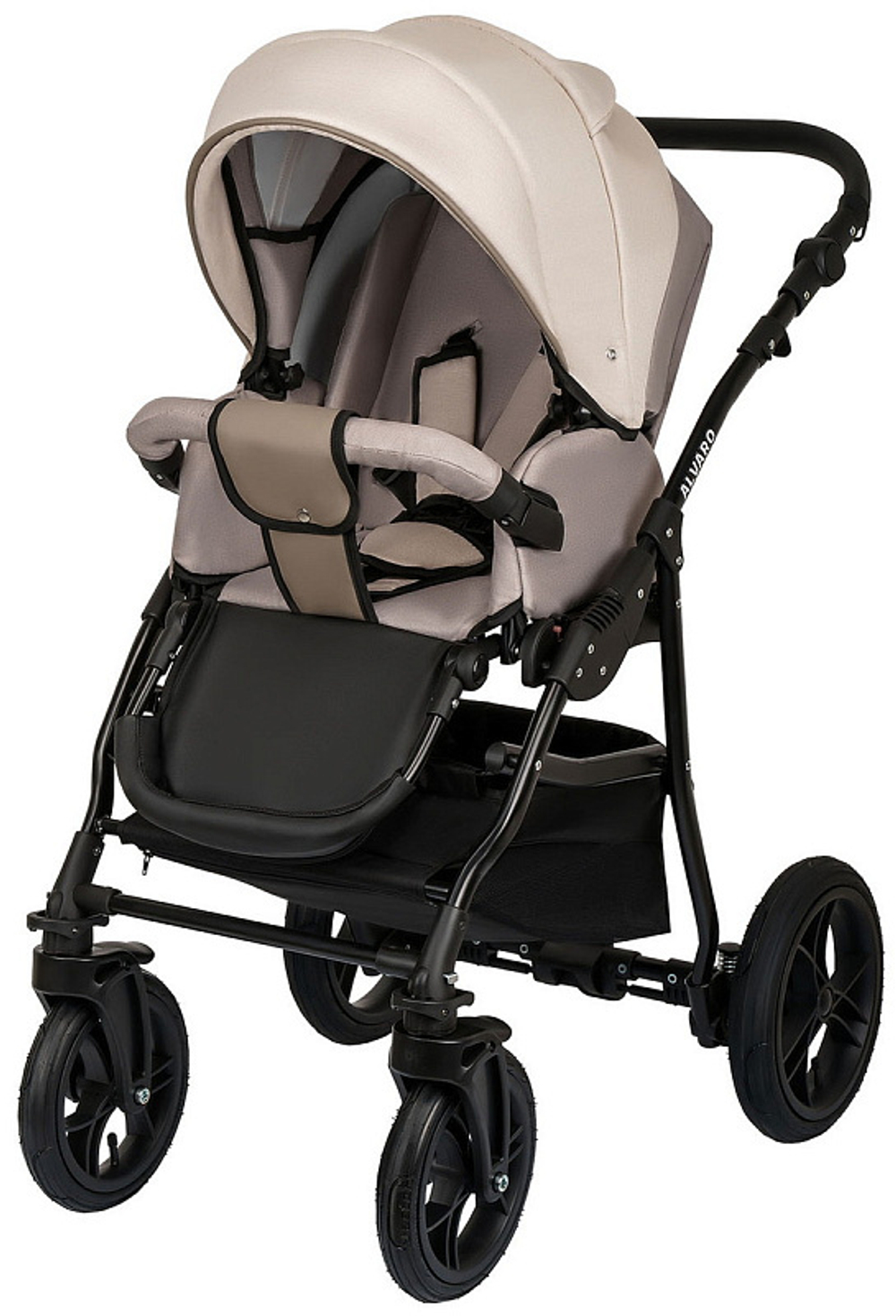 Детская коляска Alis Alvaro F 3 в 1 Al 11 т.бежевый+св.бежевый+бежевая кожа