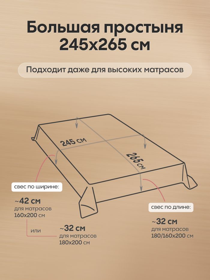 Комплект постельного белья на резинке Сатин-Жаккард Тессоро «Песчаная гармония»