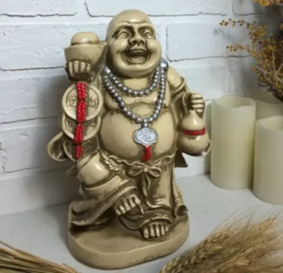 Копилка из гипса «Хотэй» 31см (слоновая кость)