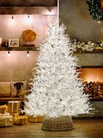 Искусственная белая елка с гирляндой встроенной «Normandia» Нормандия (коралловые ветки) от 2,1 м до 2,4 м