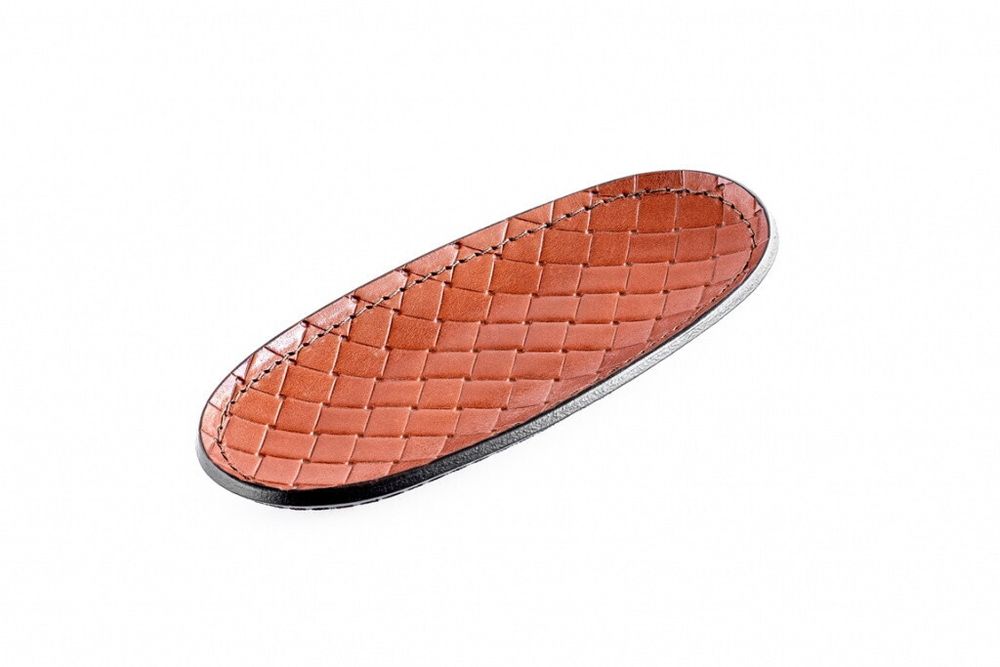 Премиум канцелярский набор Гранд из кожи FG Tan treccia/шоколад 17 предметов