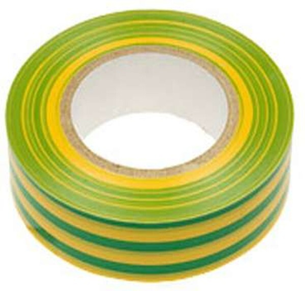 Изолента 0,13х15 мм желто-зеленая 10 метров ИЭК  UIZ-13-10-10M-K52
