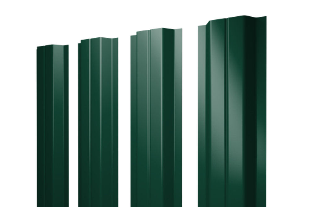 Штакетник П-образный A с прямым резом 0,5 PE RAL 6005 зеленый мох