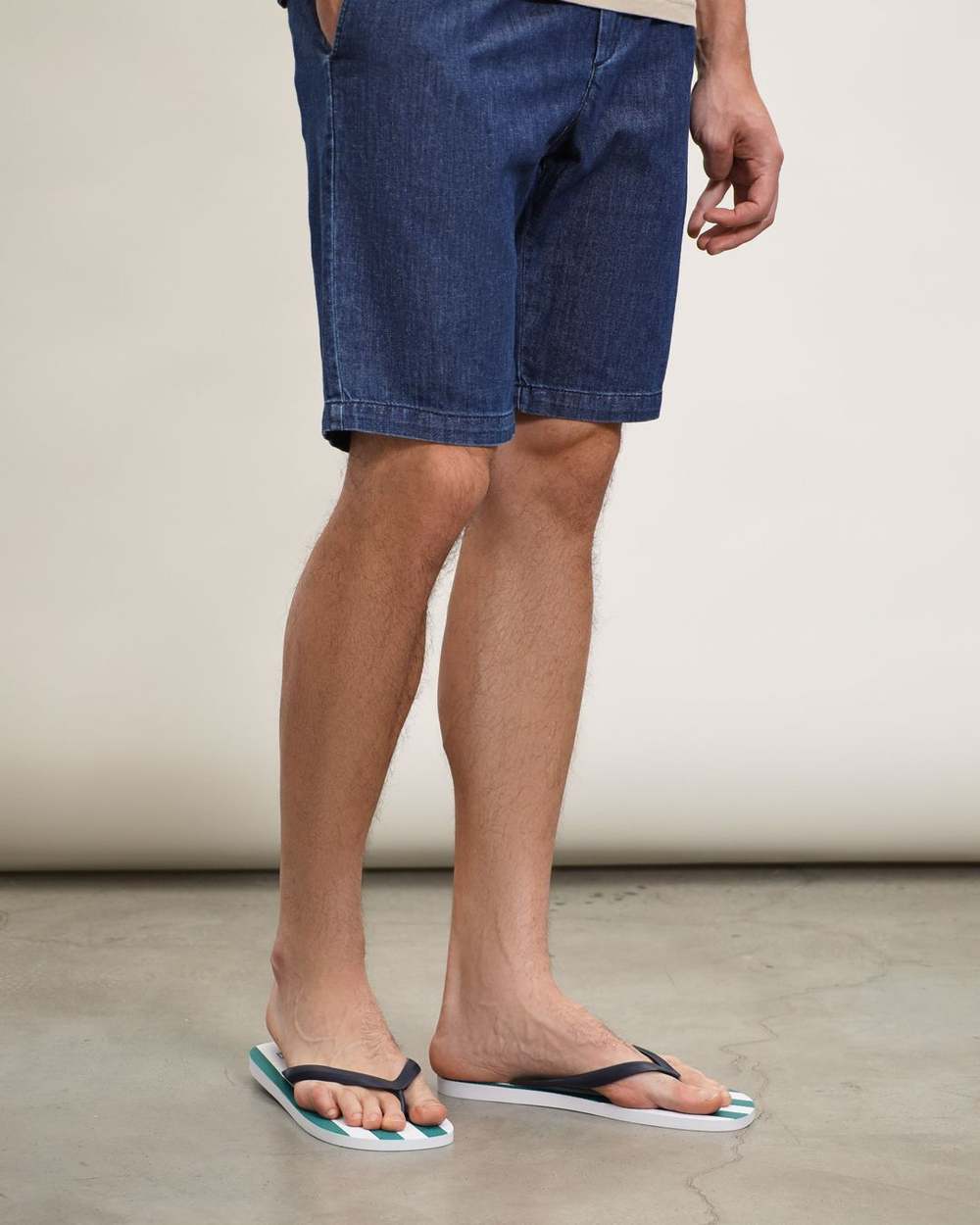 Шлепки MC Saint Barth Tommy зеленый белым полоса