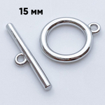 Замок-тоггл, цвет серебро, размер 19*15 мм, цена за 1 шт