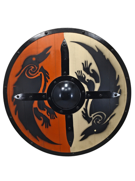 Nautical Щит викингов "Хугин и Мунин" круглый