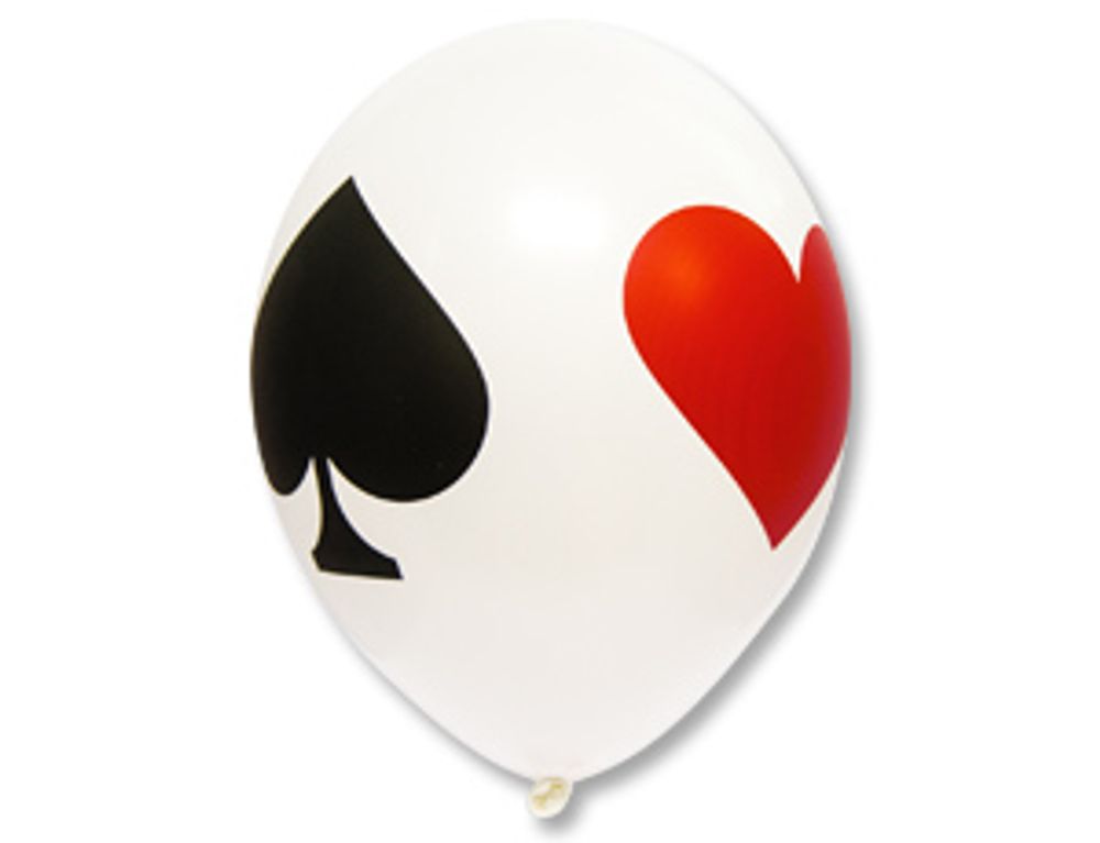 Шар (14"/36 см) Шелкография пастель, Масти карточные 25 шт.