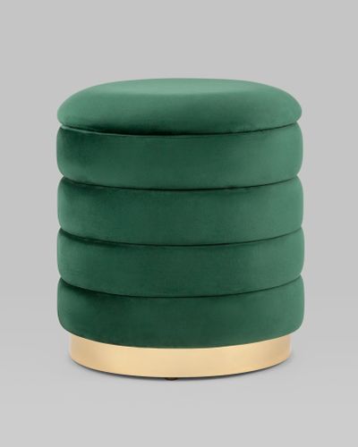Пуф Франсис с ящиком велюр зелёный