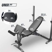 Скамья силовая со стойками UNIX Fit BENCH 130DD