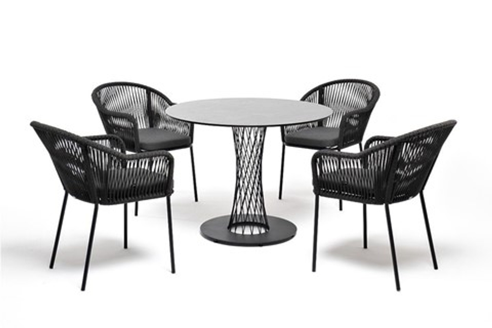 Комплект мебели Лион (LIO-CL4T1-5-SET D-gray) серый гранит