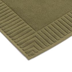 Коврик для ванной с фактурным бортиком оливкового цвета из коллекции Essential, 50х80 см