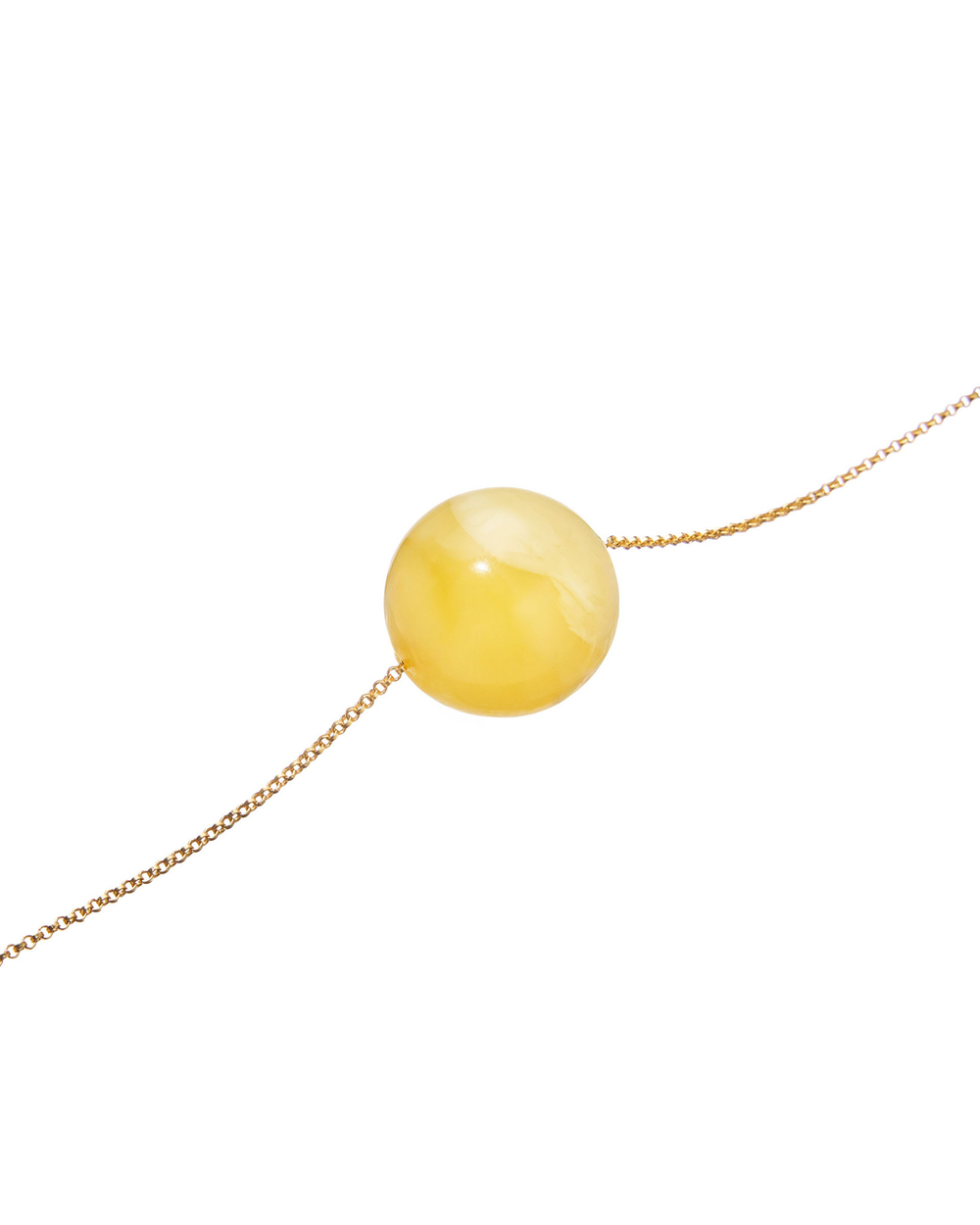 Подвеска круглый желтый шар, натуральный камень