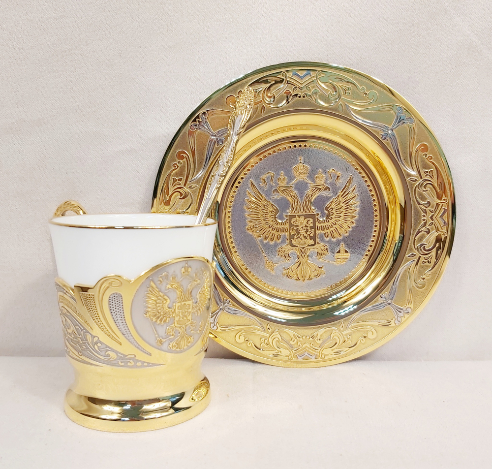 Набор кофейный "Герб РФ" (Златоуст)