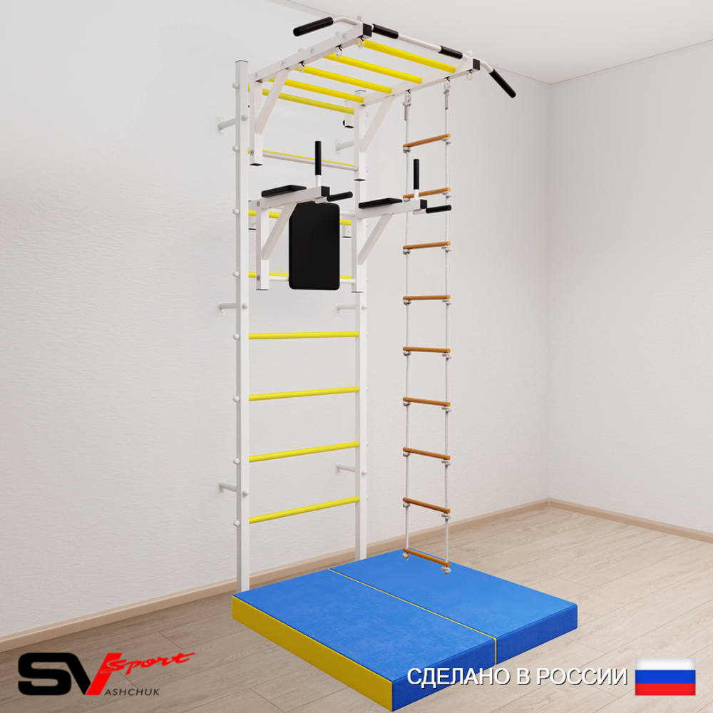 Шведская стенка Sv Sport 5424 (Турник рукоход/Брусья/Лестница/Мат 1м)