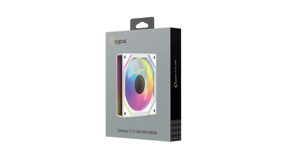 Вентилятор для корпуса Ocypus Gamma F12 UNI WH ARGB 1x(123x120x25mm), 800-1800 RPM Белый