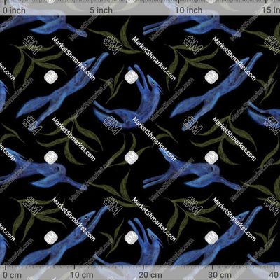 Синие волки на черном by Люблю Коз 462 DPI