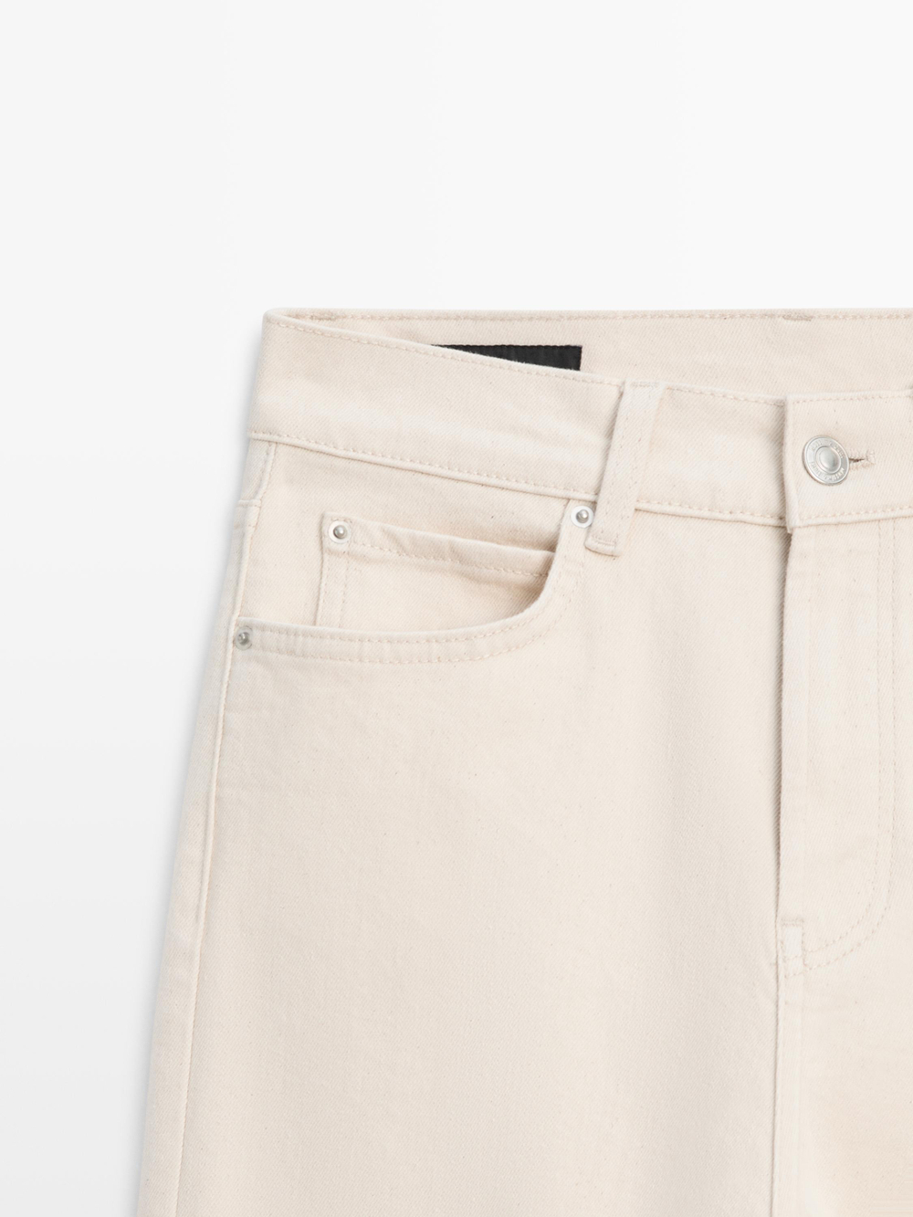 Massimo Dutti Джинсы прямого кроя со средней посадкой, кремовый