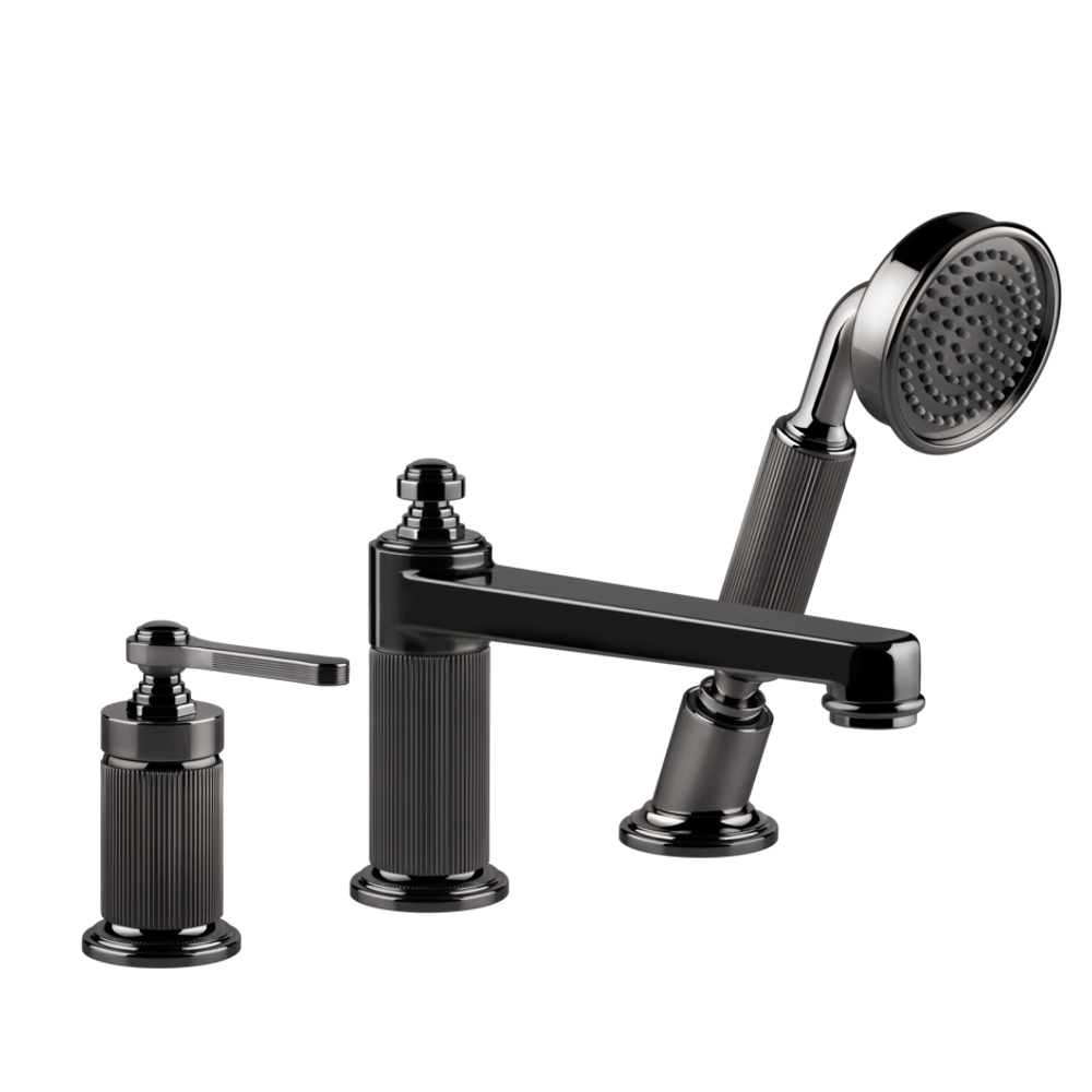 Смеситель для ванны Gessi Venti20 на 3 отверстия: излив, переключатель, шланг, лейка