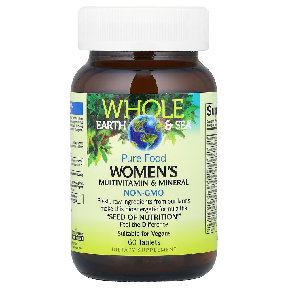 Natural Factors, Whole Earth & Sea®, мультивитамины и минералы для женщин, 60 таблеток