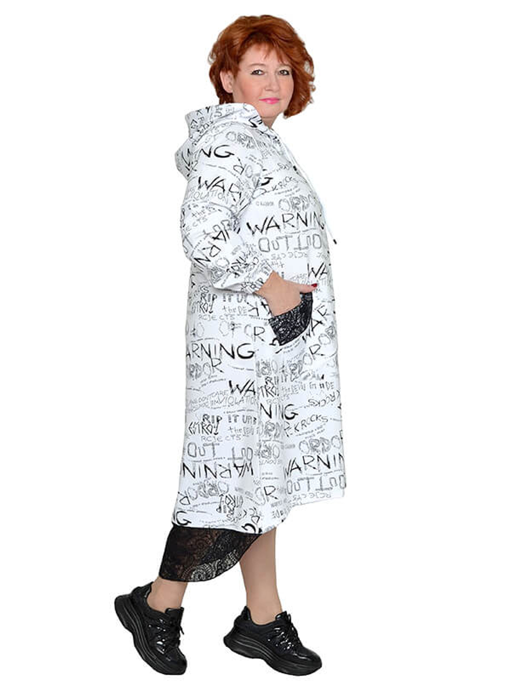 Удлиненная толстовка из футера Гринвич